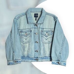 Vintage Y2K Denim Jacket HWY Jeans Crystal Button Western Style 2X Plus Size